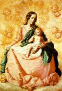 Francisco de Zurbaran virgin and child in the clouds Spain oil painting artist